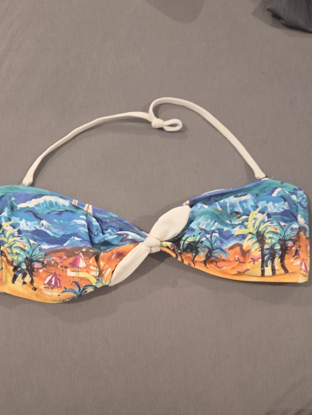 Vintage CANDIE'S Tropical Print Swim Top Size XL